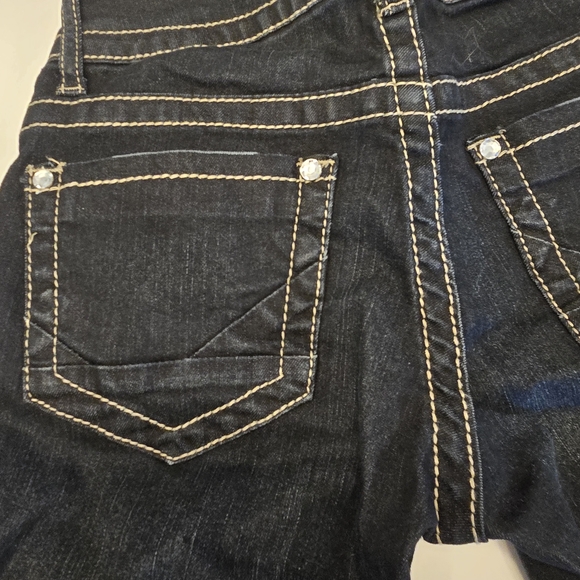 Daytrip Lynx Skinny Crop Black Embellished Jeans Sz. 24 - Picture 9 of 9